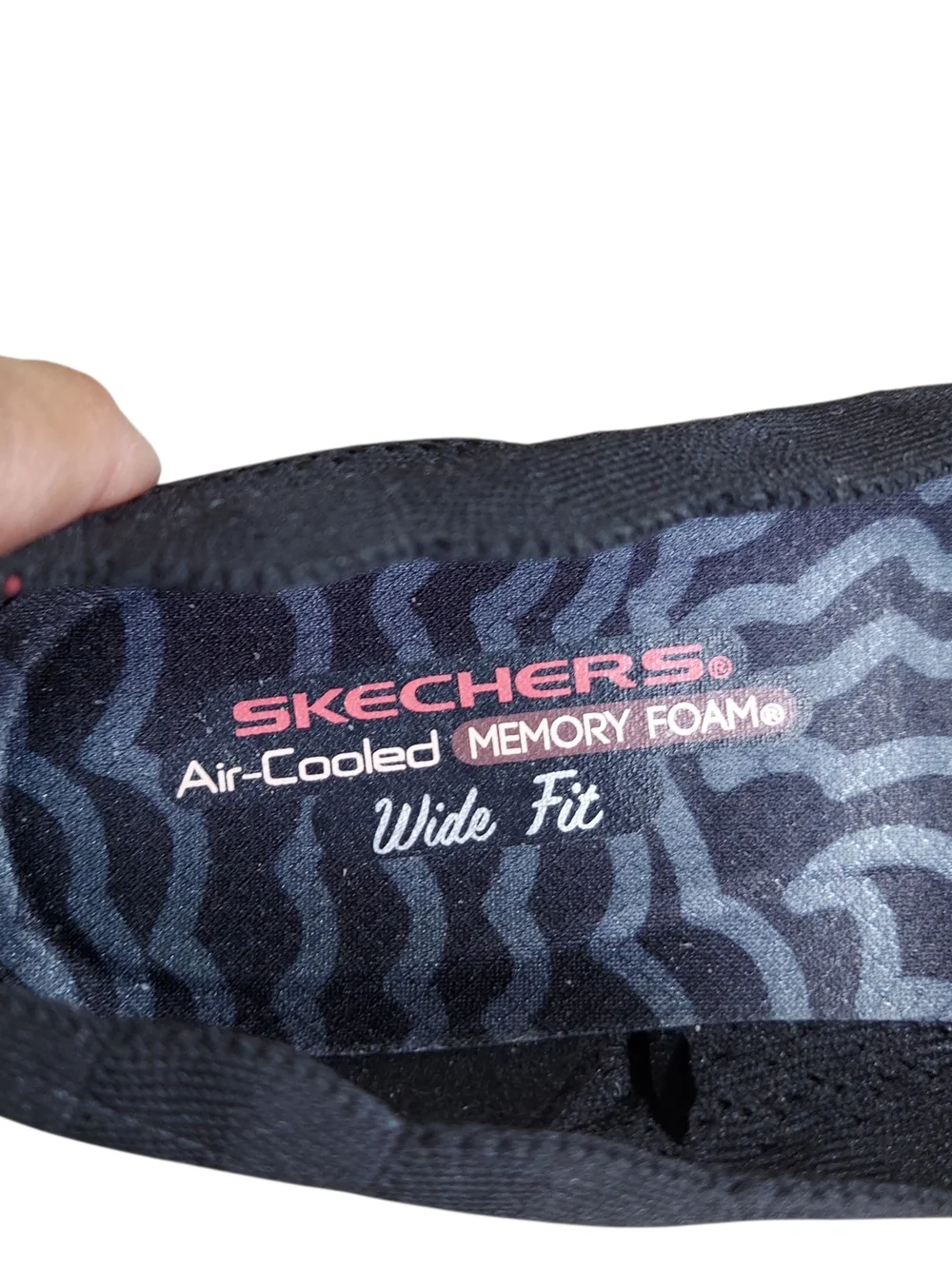 Skechers Relaxed Fit Wide Fit Black Scalloped Edge Slip-On Sneakers Memory Foam